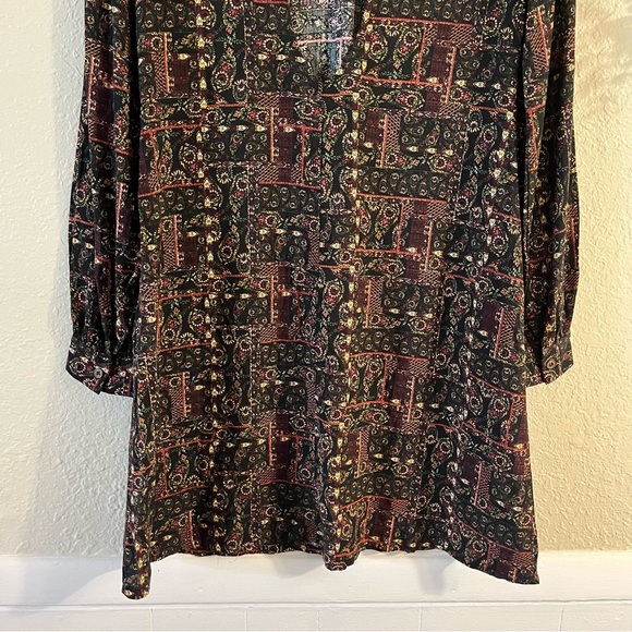 Earthbound Trading Company Boho Paisley Black Dress Size Medium - Picture 7 of 10